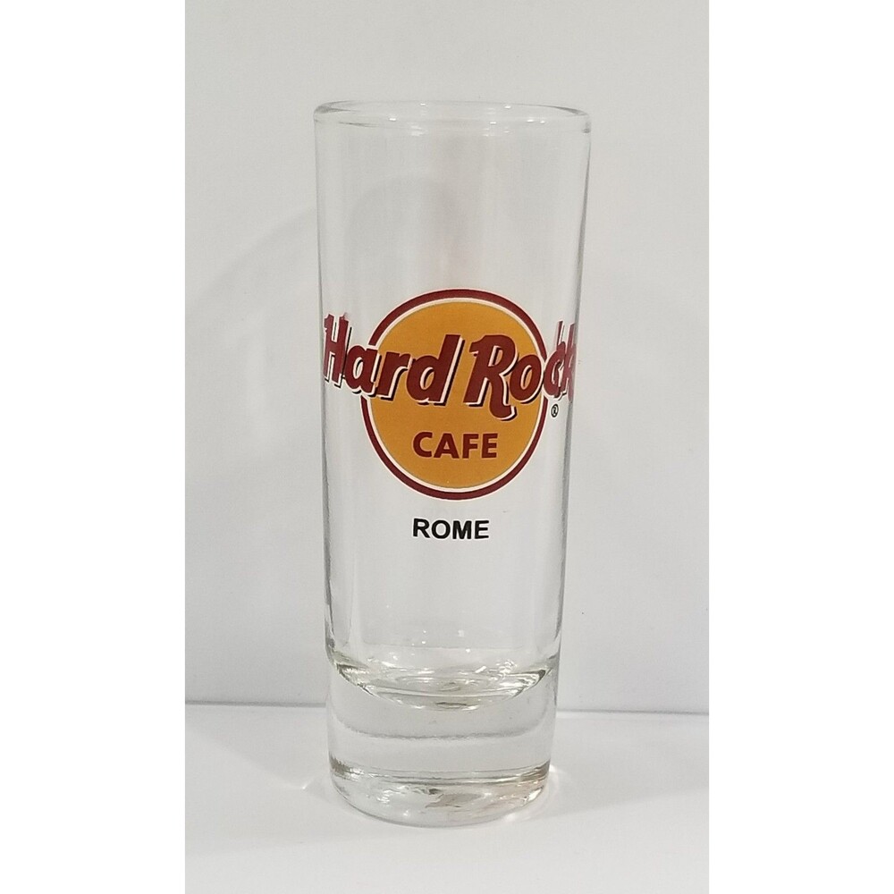 Hard Rock Cafe Rome Tall Shooter Shot Glass Vintage Barware Collectible